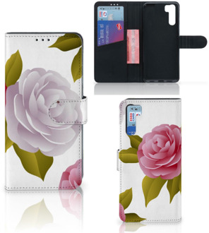 B2Ctelecom Wallet Case OPPO A91 | Reno3 Telefoon Hoesje Cadeau voor haar Roses