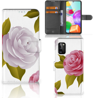 B2Ctelecom Wallet Case Samsung Galaxy A41 Telefoon Hoesje Cadeau voor haar Roses