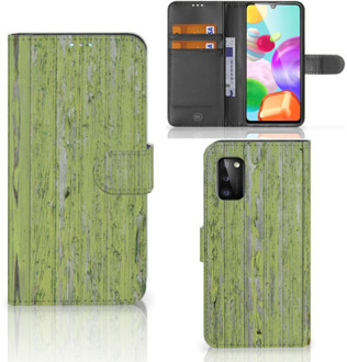 B2Ctelecom Wallet Case Samsung Galaxy A41 Telefoon Hoesje Green Wood