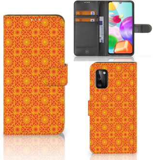 B2Ctelecom Wallet Case Samsung Galaxy A41 Telefoonhoesje Batik Orange