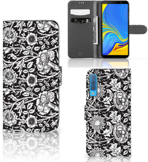 B2Ctelecom Wallet Case Samsung Galaxy A7 (2018) Black Flowers