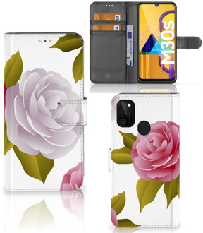 B2Ctelecom Wallet Case Samsung Galaxy M21 Telefoon Hoesje Cadeau voor haar Roses