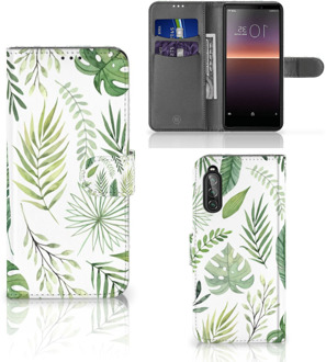 B2Ctelecom Wallet Case Sony Xperia 10 II Smartphone Hoesje Leaves