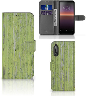 B2Ctelecom Wallet Case Sony Xperia 10 II Telefoon Hoesje Green Wood