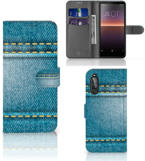 B2Ctelecom Wallet Case Sony Xperia 10 II Telefoon Hoesje Jeans