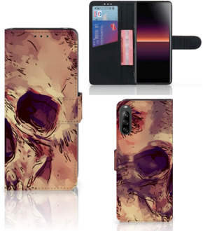 B2Ctelecom Wallet Case Sony Xperia L4 Smartphone Hoesje Skullhead