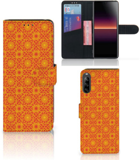 B2Ctelecom Wallet Case Sony Xperia L4 Telefoonhoesje Batik Orange