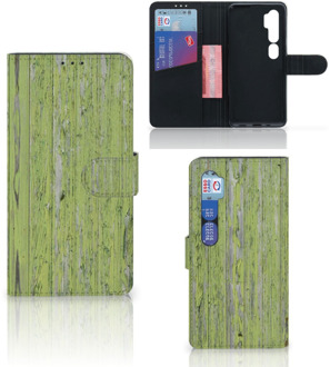 B2Ctelecom Wallet Case Xiaomi Mi Note 10 Pro Telefoon Hoesje Green Wood