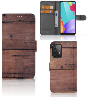 B2Ctelecom Woody Leuk Case Samsung Galaxy A52 Hoesje Old Wood