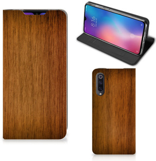 B2Ctelecom Xiaomi Mi 9 Book Wallet Case Donker Hout