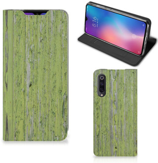 B2Ctelecom Xiaomi Mi 9 Book Wallet Case Green Wood