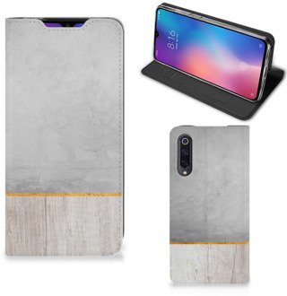 B2Ctelecom Xiaomi Mi 9 Book Wallet Case Wood Concrete