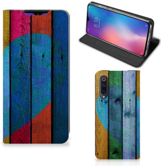 B2Ctelecom Xiaomi Mi 9 Book Wallet Case Wood Heart