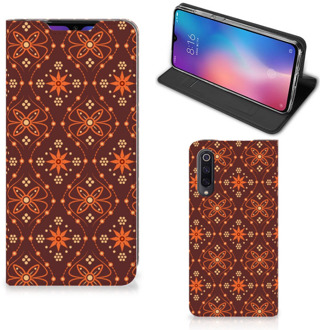 B2Ctelecom Xiaomi Mi 9 Hoesje met Magneet Batik Brown