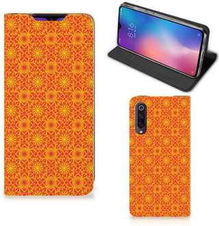 B2Ctelecom Xiaomi Mi 9 Hoesje met Magneet Batik Orange