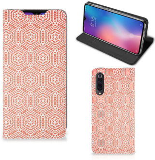 B2Ctelecom Xiaomi Mi 9 Hoesje met Magneet Pattern Orange