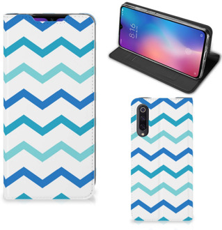 B2Ctelecom Xiaomi Mi 9 Hoesje met Magneet Zigzag Blauw