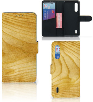 B2Ctelecom Xiaomi Mi 9 Lite Book Style Case Licht Hout