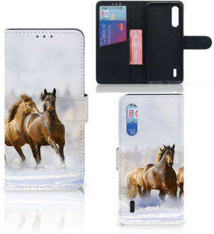 B2Ctelecom Xiaomi Mi 9 Lite Telefoonhoesje met Pasjes Paarden