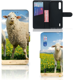 B2Ctelecom Xiaomi Mi 9 Lite Telefoonhoesje met Pasjes Schaap en Lammetje