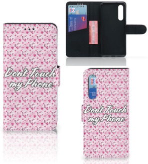 B2Ctelecom Xiaomi Mi 9 SE Portemonnee Hoesje Flowers Pink DTMP