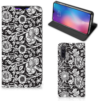 B2Ctelecom Xiaomi Mi 9 Smart Cover Black Flowers