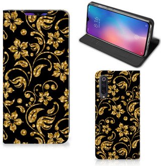 B2Ctelecom Xiaomi Mi 9 Smart Cover Gouden Bloemen