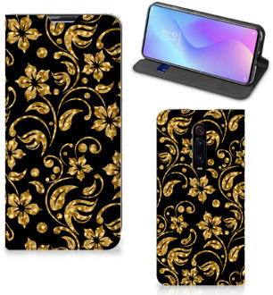 B2Ctelecom Xiaomi Mi 9T Pro Smart Cover Gouden Bloemen