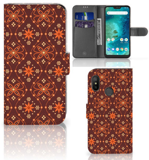 B2Ctelecom Xiaomi Mi A2 Lite Book Case Hoesje Batik Brown