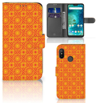 B2Ctelecom Xiaomi Mi A2 Lite Book Case Hoesje Batik Orange