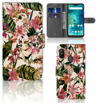 B2Ctelecom Xiaomi Mi A2 Lite Book Case Hoesje Flowers