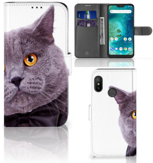 B2Ctelecom Xiaomi Mi A2 Lite Book Case Hoesje Kat