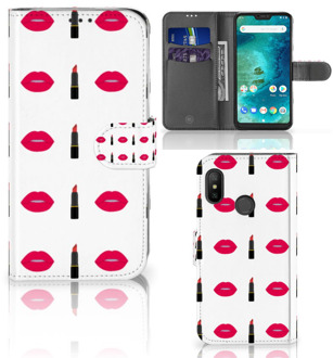 B2Ctelecom Xiaomi Mi A2 Lite Book Case Hoesje Lipstick Kiss