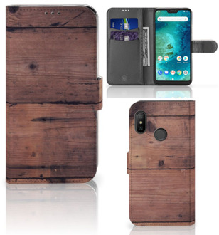 B2Ctelecom Xiaomi Mi A2 Lite Book Case Hoesje Old Wood