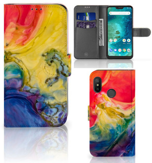 B2Ctelecom Xiaomi Mi A2 Lite Book Case Hoesje Watercolor Dark