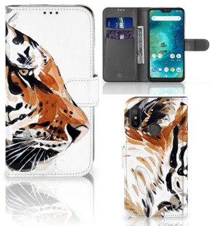 B2Ctelecom Xiaomi Mi A2 Lite Book Case Hoesje Watercolor Tiger