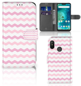 B2Ctelecom Xiaomi Mi A2 Lite Book Case Hoesje Waves Roze