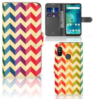 B2Ctelecom Xiaomi Mi A2 Lite Book Case Hoesje Zigzag Color