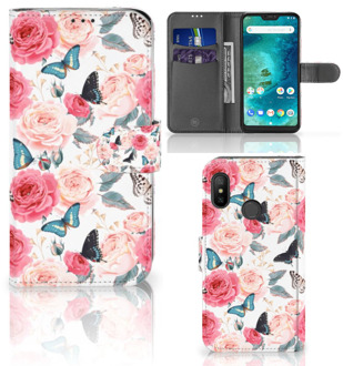 B2Ctelecom Xiaomi Mi A2 Lite Bookcover hoesje Butterfly Roses