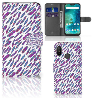 B2Ctelecom Xiaomi Mi A2 Lite Bookcover hoesje Feathers Color