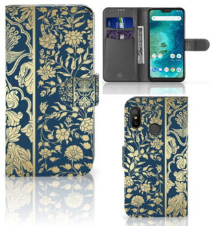 B2Ctelecom Xiaomi Mi A2 Lite Bookcover hoesje Golden Flowers