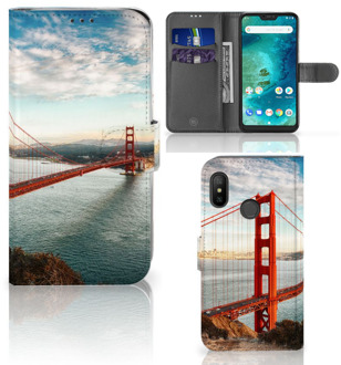 B2Ctelecom Xiaomi Mi A2 Lite Bookcover hoesje Golden Gate Bridge