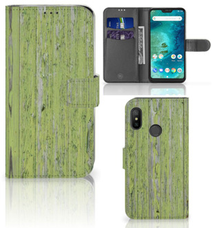 B2Ctelecom Xiaomi Mi A2 Lite Bookcover hoesje Green Wood