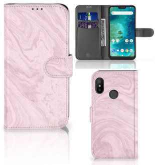 B2Ctelecom Xiaomi Mi A2 Lite Bookcover hoesje Marble Pink