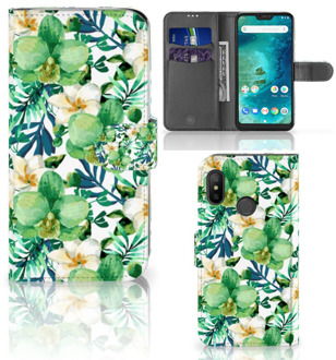 B2Ctelecom Xiaomi Mi A2 Lite Bookcover hoesje Orchidee Groen