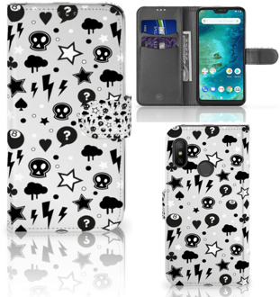 B2Ctelecom Xiaomi Mi A2 Lite Bookcover hoesje Silver Punk