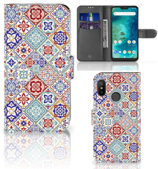 B2Ctelecom Xiaomi Mi A2 Lite Bookcover hoesje Tiles Color