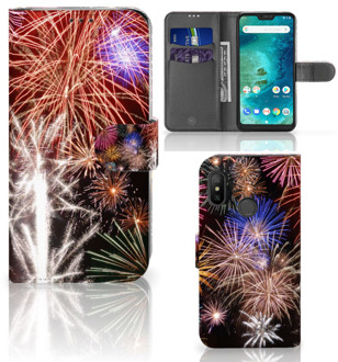 B2Ctelecom Xiaomi Mi A2 Lite Bookcover hoesje Vuurwerk