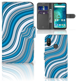 B2Ctelecom Xiaomi Mi A2 Lite Bookcover hoesje Waves Blue