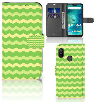 B2Ctelecom Xiaomi Mi A2 Lite Bookcover hoesje Waves Green